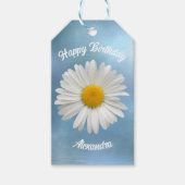 Cheerful White Daisy Cadeaulabel (Voorkant)