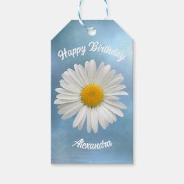 Cheerful White Daisy Cadeaulabel