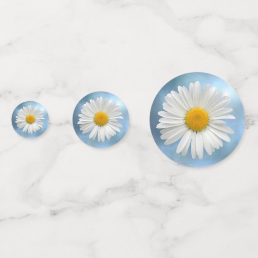 Cheerful White Daisy Confetti (Voorkanten)