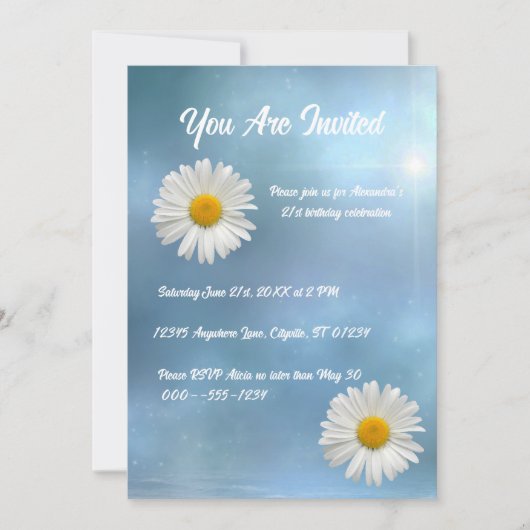 Cheerful White Daisy Kaart (Voorkant)