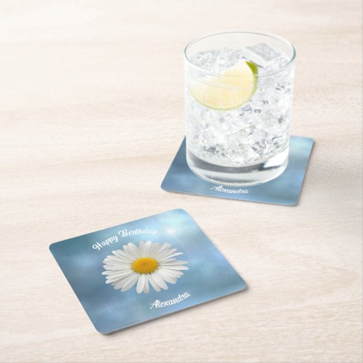 Cheerful White Daisy Kartonnen Onderzetters (Insitu)