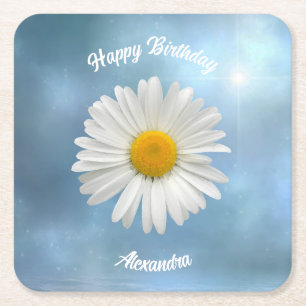 Cheerful White Daisy Kartonnen Onderzetters