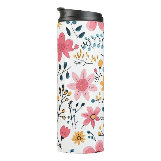 Cheerful Wildflower Meadow Floral Thermosbeker (Geroteerd rechts)