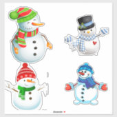 Cheerful Winter Snowmen Collection Sticker (Vel)