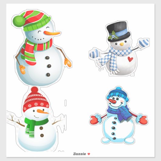 Cheerful Winter Snowmen Collection Sticker (Vel)