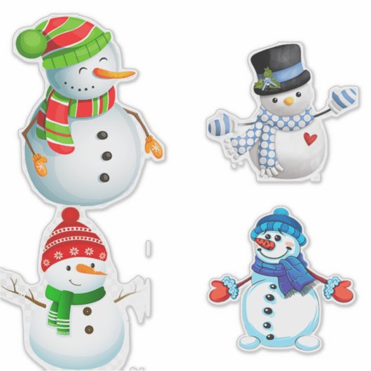 Cheerful Winter Snowmen Collection Sticker (Voorkant)