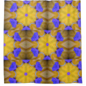 Cheerful Yellow and Blue Patterted Douchegordijn (Voorkant)