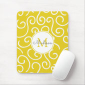 Cheerful Yellow and White Pattern met Monogram Muismat (Met muis)