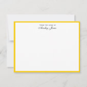 Cheerful Yellow and White Personalized Flat Bedankkaart (Voorkant)