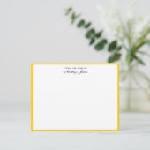 Cheerful Yellow and White Personalized Flat Bedankkaart (Staand voorkant)
