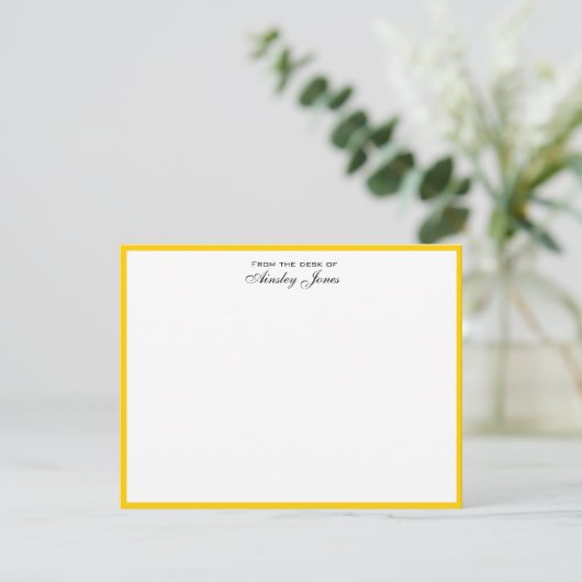 Cheerful Yellow and White Personalized Flat Bedankkaart (Staand voorkant)