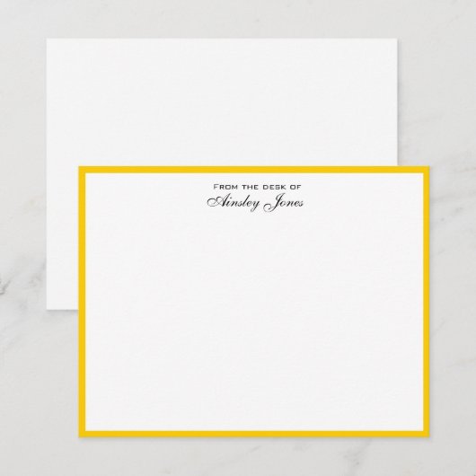 Cheerful Yellow and White Personalized Flat Bedankkaart (Voorkant / Achterkant)