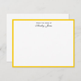Cheerful Yellow and White Personalized Flat Bedankkaart