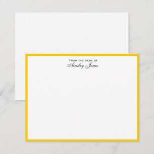 Cheerful Yellow and White Personalized Flat Bedankkaart