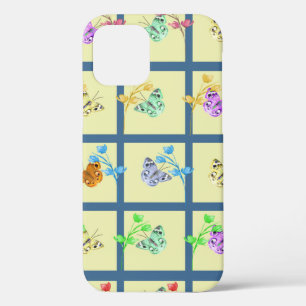 Cheerful Yellow Butterfly & Flowers Case-Mate iPhone Case