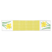 Cheerful Yellow Daffodil Flower with Polka-Stippen Korte Tafelloper (Horizontaal)
