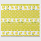 Cheerful Yellow Daffodils Flower and Polka-stippen Cadeaupapier (Vlak)