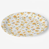 Cheerful Yellow Floral Waterverf Papieren Bordje (Gekanteld)