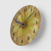 Cheerful Yellow Flower Clock Ronde Klok (Hoek)