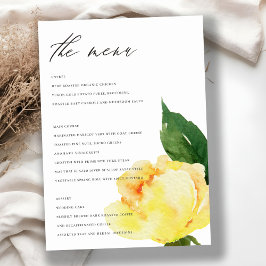 CHEERFUL YELLOW ORANJE WATERVERF FLORAL MENU