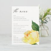 CHEERFUL YELLOW ORANJE WATERVERF FLORAL MENU (Staand voorkant)