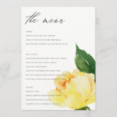 CHEERFUL YELLOW ORANJE WATERVERF FLORAL MENU (Voorkant)