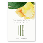 CHEERFUL YELLOW ORANJE WATERVERF FLORAL TABEL KAART (Voorkant)