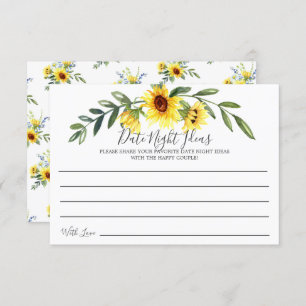 Cheerful Yellow Sunflower Date Night Ideeën Card Kaart