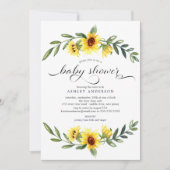 Cheerful Yellow Sunflower Florence Baby shower Kaart (Voorkant)