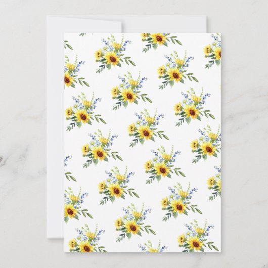 Cheerful Yellow Sunflower Florence Baby shower Kaart (Achterkant)