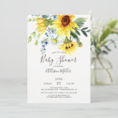 Cheerful Yellow Sunflower Florence Baby shower Kaart (Staand voorkant)