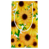 Cheerful Yellow Sunflower Gift Bag Klein Cadeauzakje (Voorkant)