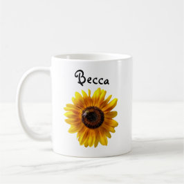 Cheerful Yellow Sunflower met bijen persoonlijk ge Koffiemok