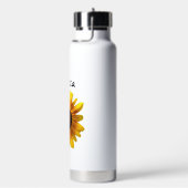 Cheerful Yellow Sunflower met bijen persoonlijk ge Waterfles (Rechts)