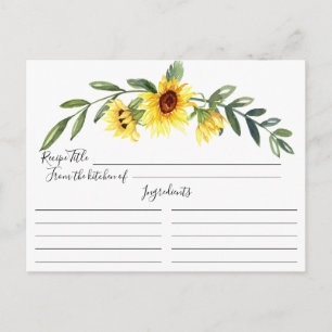 Cheerful Yellow Sunflower Vrijgezellenfeest Recipe Briefkaart