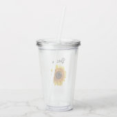 Cheerful Yellow Sunflower with Bee Personalized Acryl Drinkbeker (Achterkant)