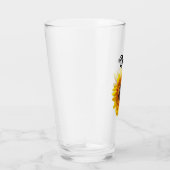 Cheerful Yellow Sunflower with Bee Personalized Glas (Rechts)