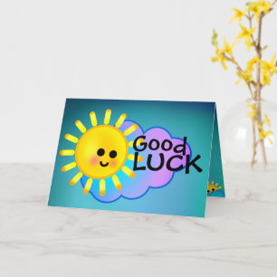 Cheerful Yellow Sunshine Good Luck Kaart