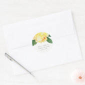 CHEERFUL YELLOW WATERCOLOR FLORAL ENVELOPE SEAL RONDE STICKER (Envelop)