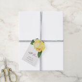 CHEERFUL YELLOW WATERVERF FLORAL PERSONALISEERD CADEAULABEL (Met Touw)