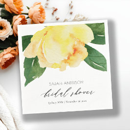 CHEERFUL YELLOW WATERVERF FLORAL VRIJGEZELLENFEEST SERVETTEN