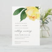 CHEERFUL YELLOW WATERVERF FLORAL WEDING KAART (Staand voorkant)