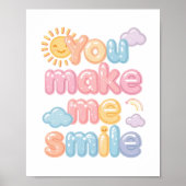 Cheerful "You Make Me Smile" Bubble Font Poster (Voorkant)