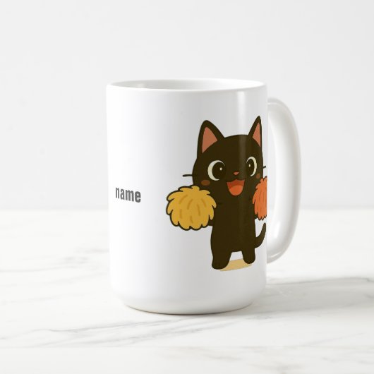 Cheering Black Cat Koffiemok (Voorkant rechts)