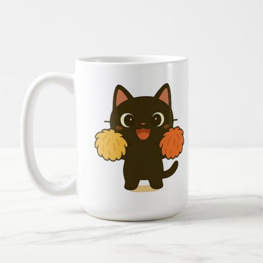 Cheering Black Cat Koffiemok (Links)