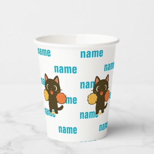 Cheering Black Cat Papieren Bekers (Links)