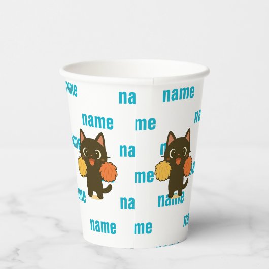 Cheering Black Cat Papieren Bekers (Rechts)