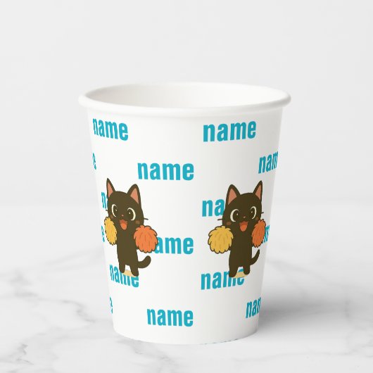 Cheering Black Cat Papieren Bekers (Voorkant)