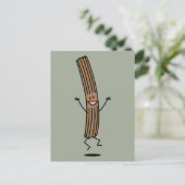 Cheering Jumping Churro Briefkaart (Staand voorkant)