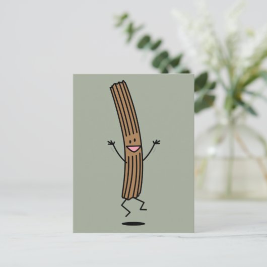 Cheering Jumping Churro Briefkaart (Staand voorkant)